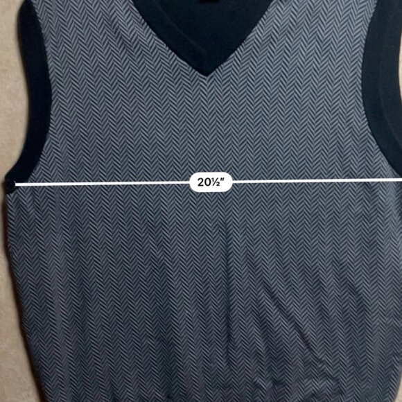 Pro Tour Men XL Cotton Knit Black Gray Chevron Herringbone Golf Vest‎ (Z) - Picture 4 of 5
